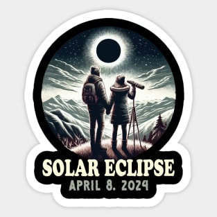 Couple Total Solar Eclipse April 8 2024 Cute Couple Matching Sticker